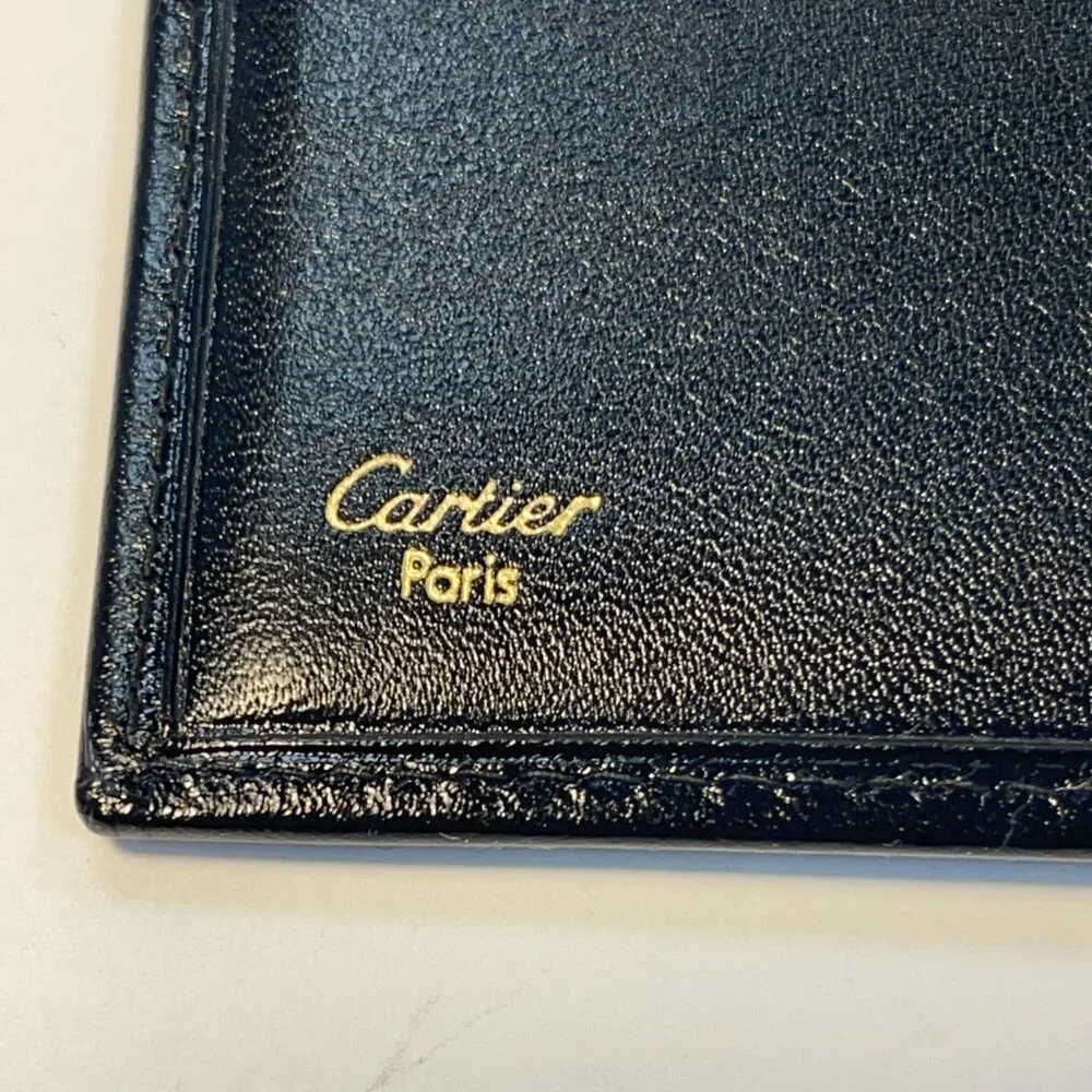 Cartier Pasha Leather Long Bifold Organizer Wallet - Black - Preowned